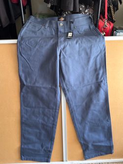 Dickies Blue Work Pants (Wellsville Baggy Tapered Twill Pant)