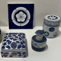 Asian Japanese Blue & White Porcelain