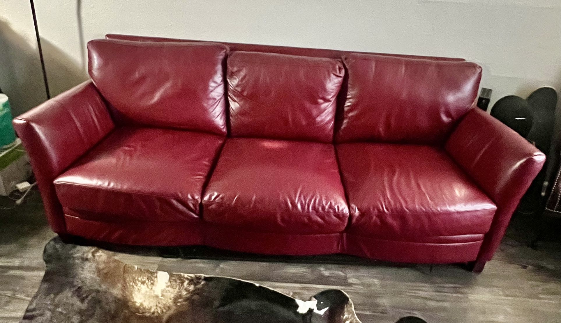 Red Leather Couch 