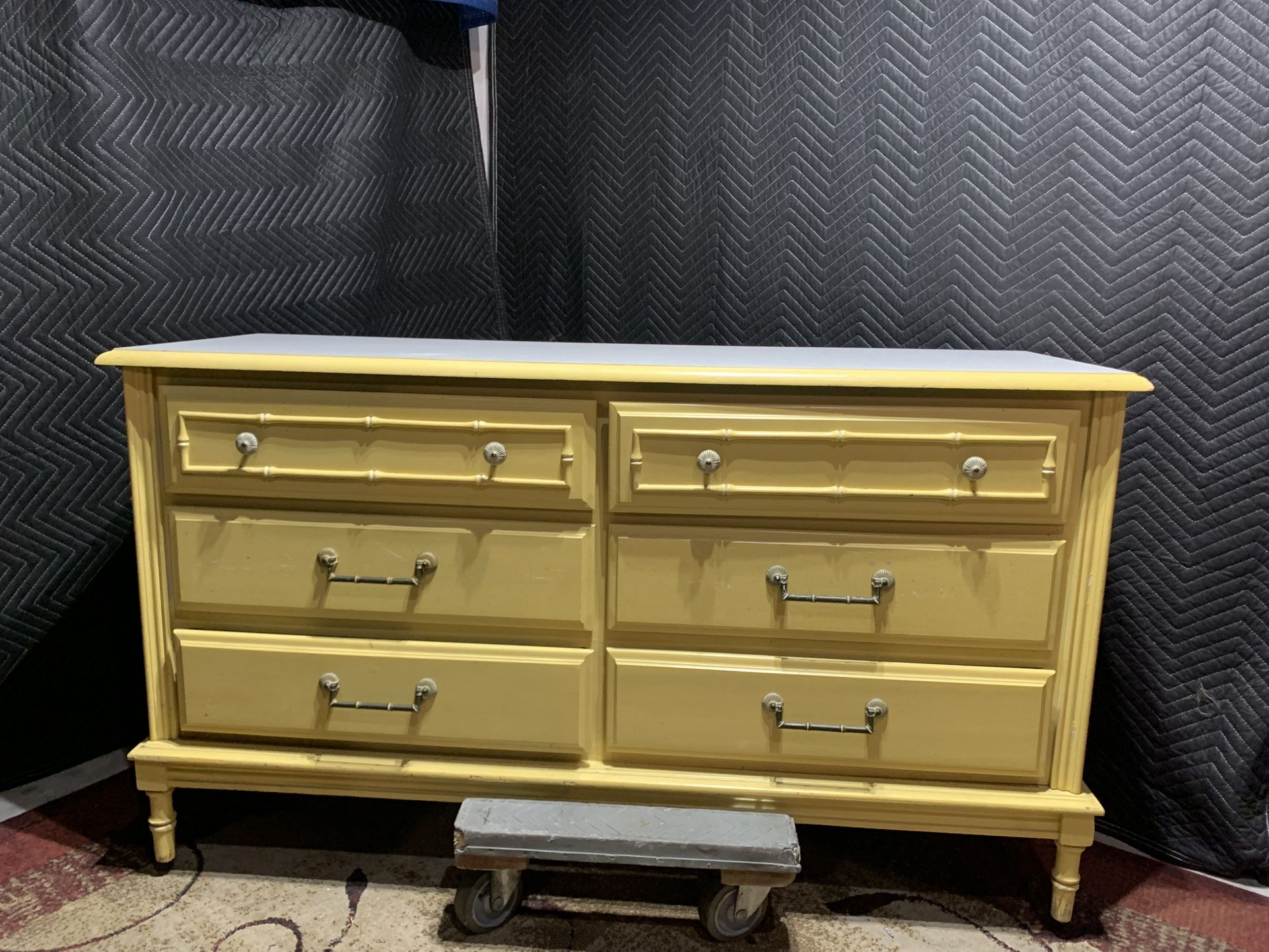 Faux Bamboo Dresser Yellow dresser OBO (DELIVERY AVAILABLE