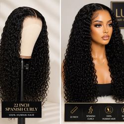 22” Spanish Curly Wig – Full, Soft, Defined Curls
