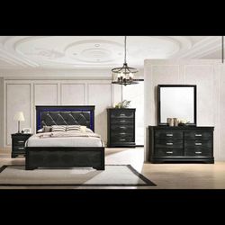 Brand New Complete Bedroom Set With LED LIGHTS For $999