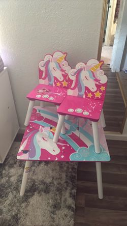 Kids Unicorn Table and Chair Set