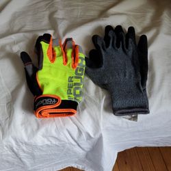 2 Pair Of Work Gloves 