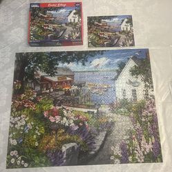 White Mountain Coastal Cottage Jigsaw Puzzle 1000 Pc Larger Pieces 24” x 30”