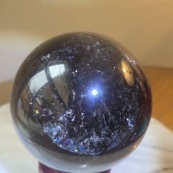 4.5 Lb (2041g) Smoky Quartz Sphere With The Rotating Stand 