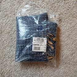 LANDS' END Women's Washable Tweed Sleeveless Above the Knee Dress, (M), Navy/Blue/Ivory Tweed