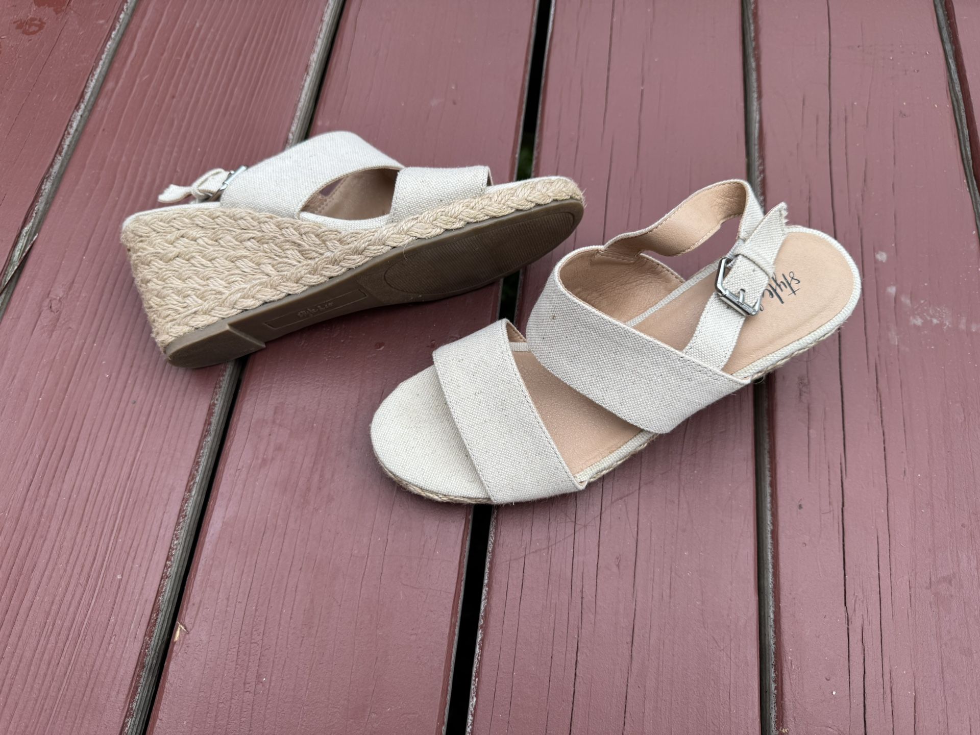 Beige Wedge Heels