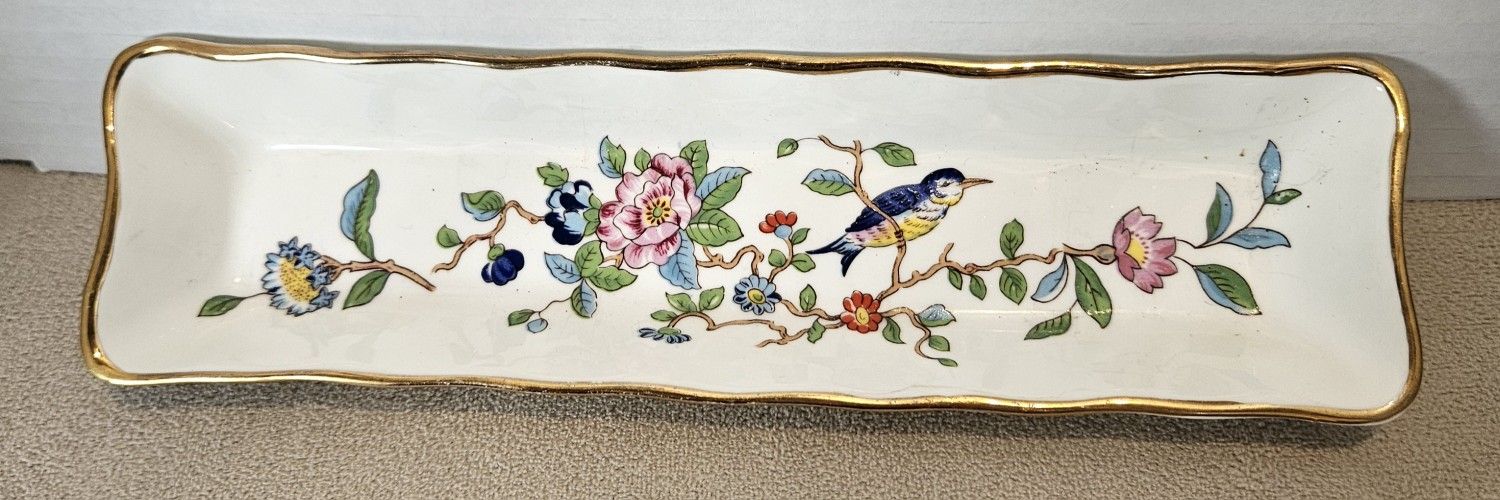 Aynsley Fine Bone China Mint Candy Olive Dish Trinket Tray