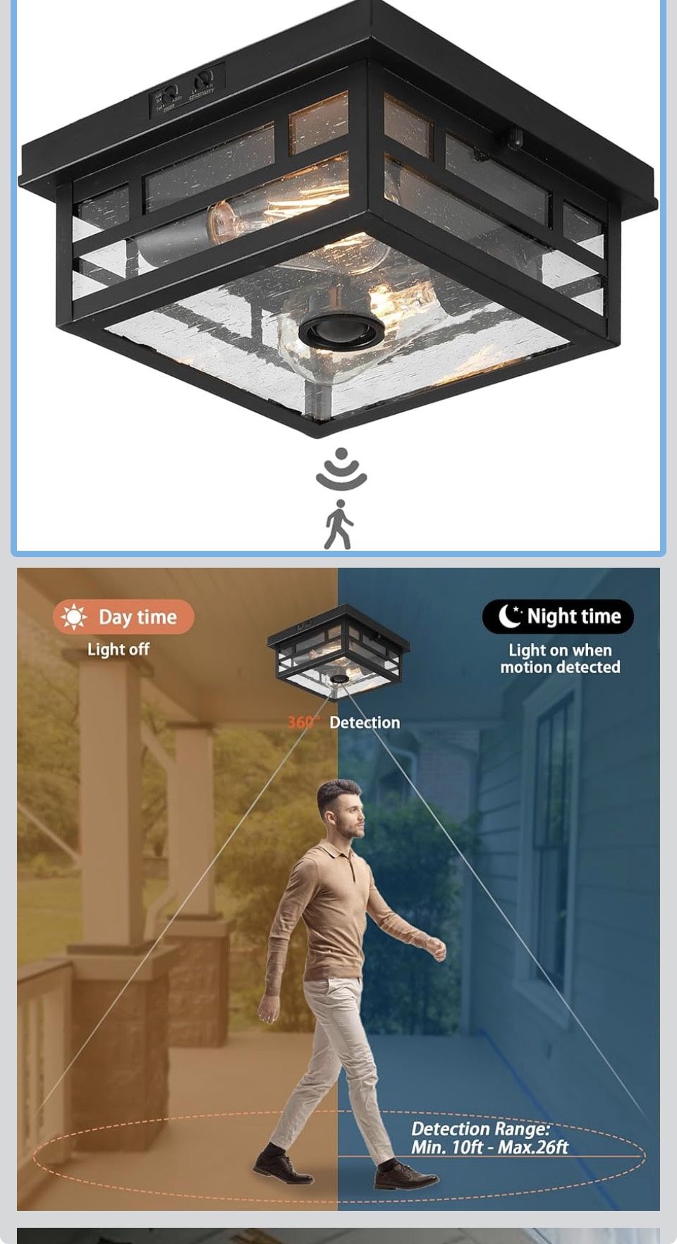 Motion Sensor Ceiling Light Used