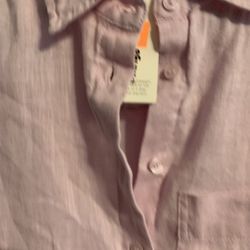 MNG - Mango Pink Long Sleeve Button Blouse 