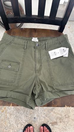 Olive Green Cargo Shorts with Tags