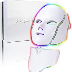 Amblery Led Face Mask Light Therapy, 7 Colors LED Light Therapy Mask for Facial Skin Care, Colorful LED Beauty Mask, Led Mask Therapy Facial.