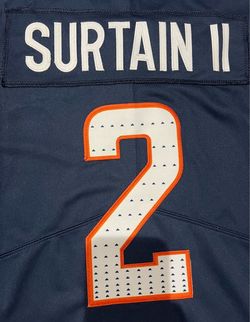 Navy broncos Surtain jersey