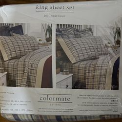 Colormate King Size Sheet Set 60% Cotton 40% Polyester
