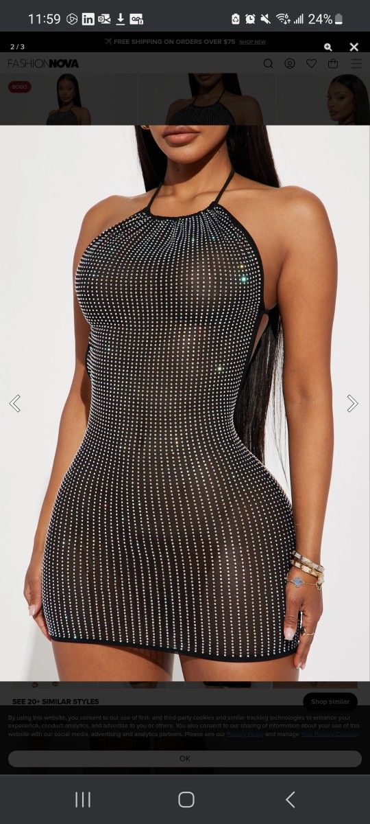 Rhinestone Cocktail, Holiday, Party dress