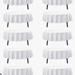 Dailyset 10-Pack White Round Tablecloths