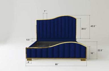 King bed frame / cama king velvet blue