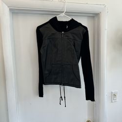 Vintage Leather-fronted Hooded Jacket (women’s)