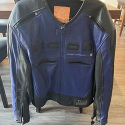 Leather Icon Motorcycle Hacket Xl