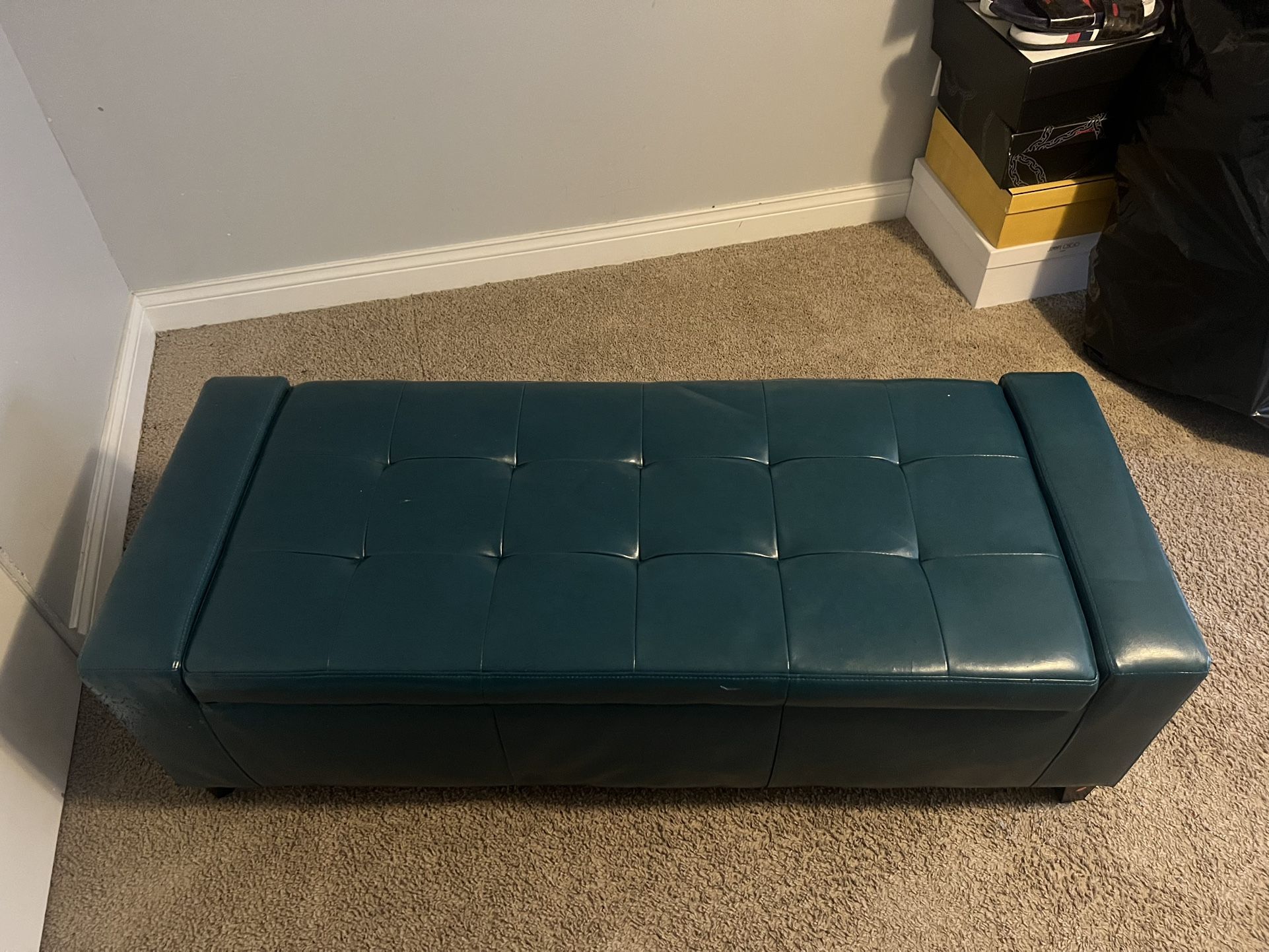 Dark Teal Ottoman