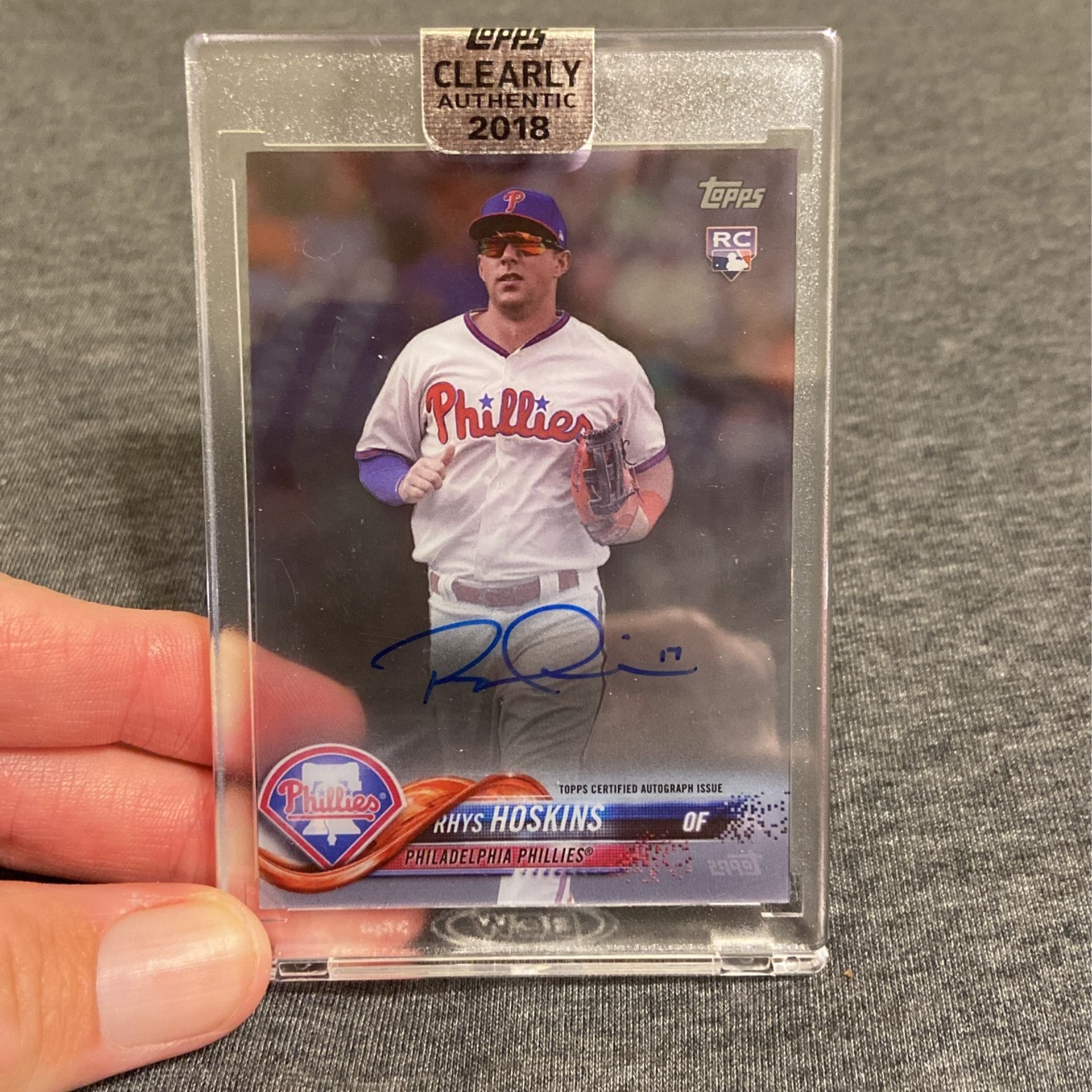 2018 Clearly Authentic Rhys Hoskins Rc Philadelphia Phillies