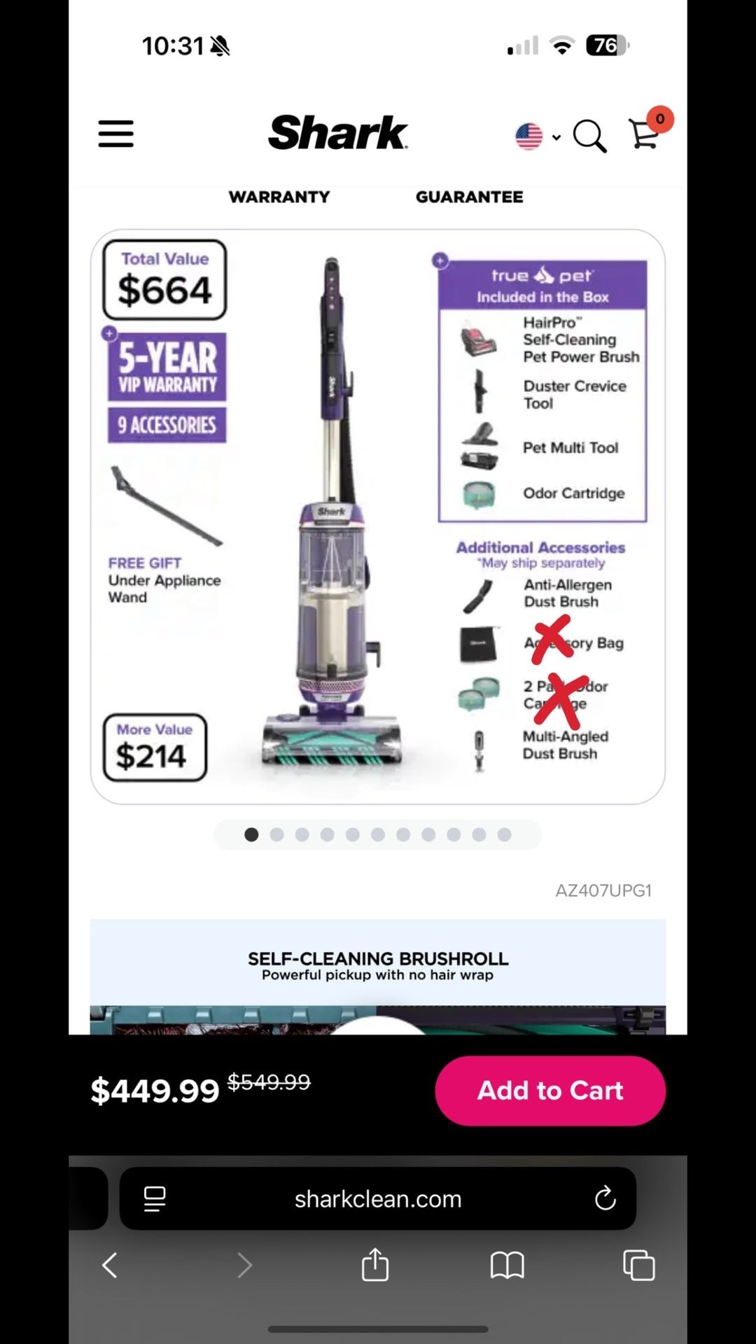 Shark Power Detect With Odor Neutralizer