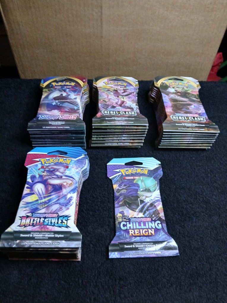 Pokémon Tcg Sword & Shield Sleeved Booster Packs Lot Of 38 New