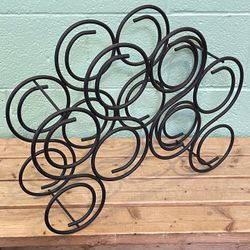 HEAVY BLACK IRON 8-Bottle Tabletop WINE RACK - firm price