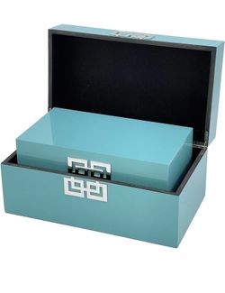 Galt International Large & Small Decorative Storage Box w/Hinged Lid - Classic Design Wood Decor Boxes with Geometric Opening Clasp - Storage for Bedr