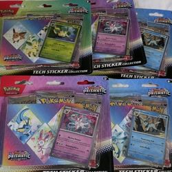 Pokemon Prismatic Evolutions Tech Sticker Collection