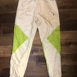NWT Champion Men's Small Track Pants Light Tan/Cream And Lime Green