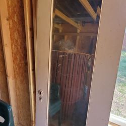 Antique Wood Door With Mirror