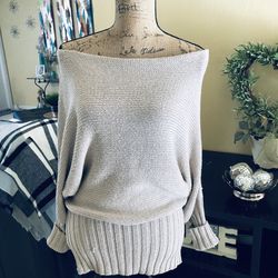 Bebe Off the shoulder tunic sweater