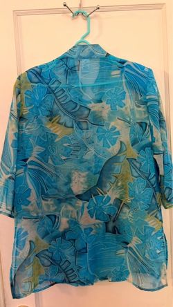 Draper's & Damon's Sheer Chiffon Button-Down Blouse