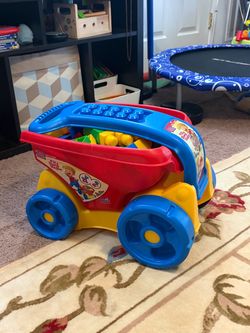 Mega Lego Block with Wagon