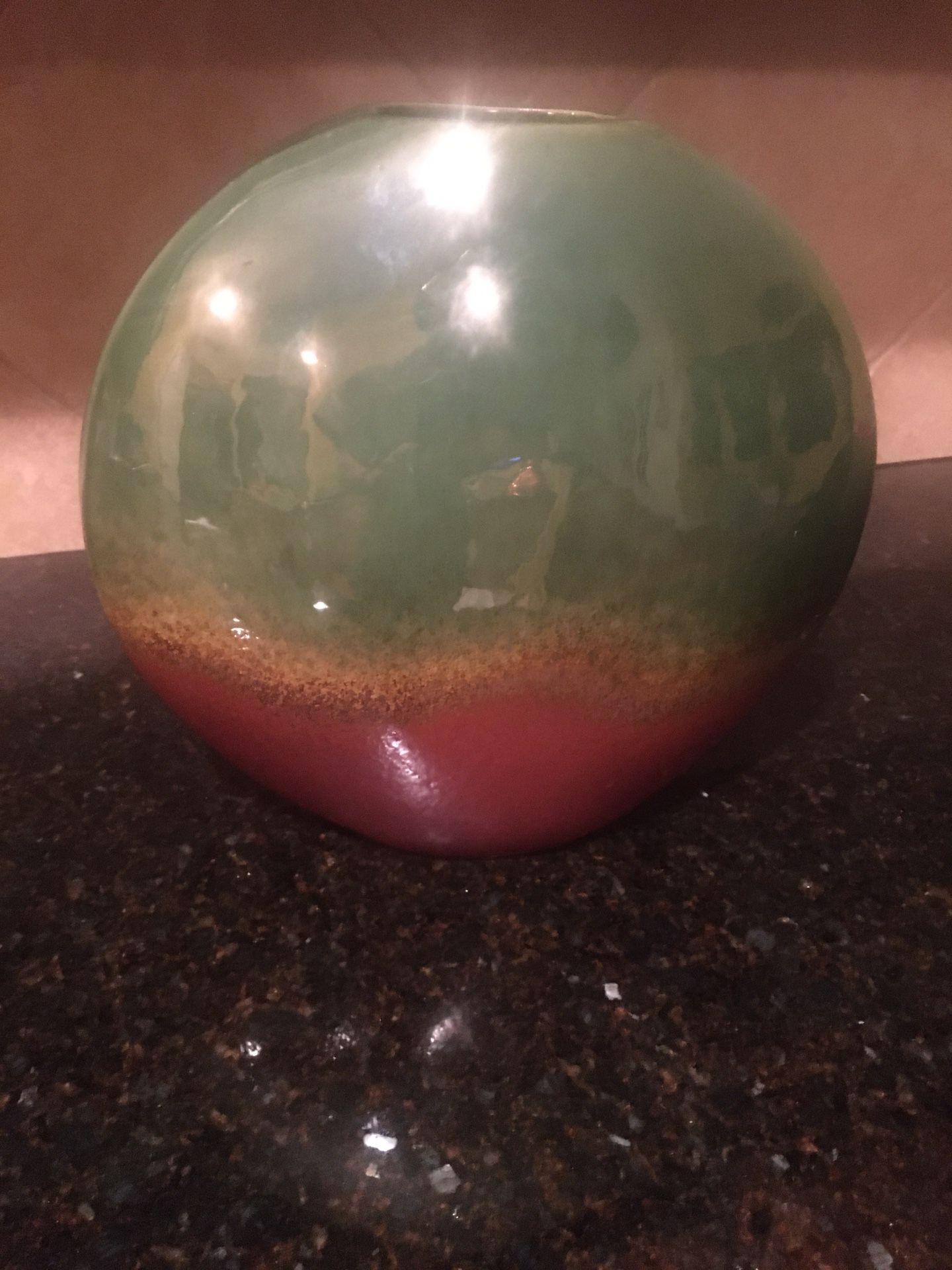 Beautiful Glazed Ceramic Circular Vase / Pot / $40 NEW