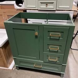 Assembled New Solid Wood Frame Bathroom Vanity Frame NO Sink Freestanding 3 Drawers