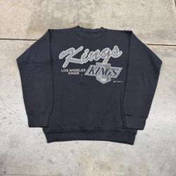vintage los angeles kings made in usa faded black crewneck size medium