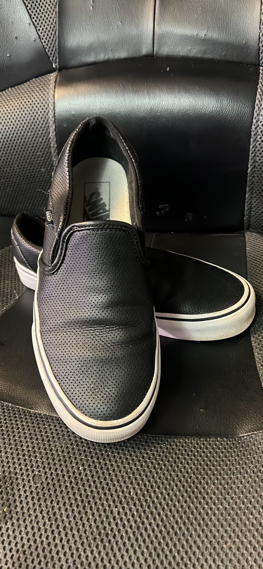 Vans Leather perforated, slip on’s women’s size 8