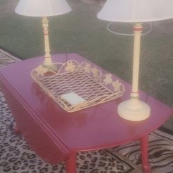 Set 2 Lamps Free,  Rugs, Coffee Table Drop Leaf, Garden