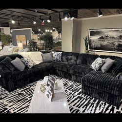 Brand New Super Plush Ashley’s Midnight Madness Sectional 