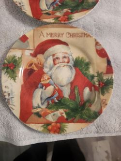 Mini Christmas plates 6 santa 6 snow12.00 for all
