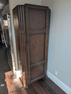 Art Deco style Wardrobe with Key, wooden