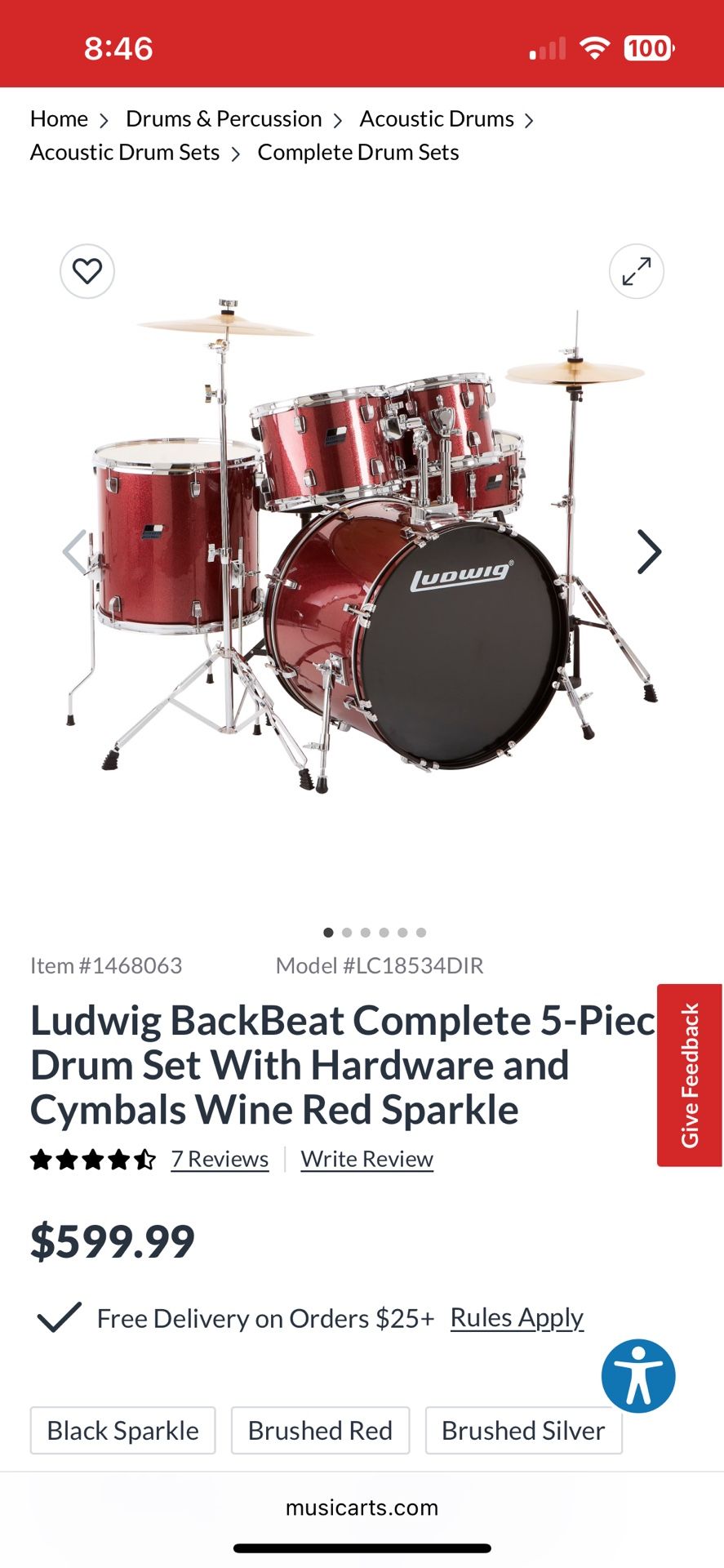 Ludwig Ascent 5 Piece Drum Set