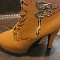 Brown 4 Inch Heel Boots