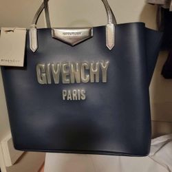 Nwt Givenchy Navy Leather Tote Purse Handbag Luggage Large
