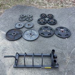 Olympic Weight Plates And Storage Rack