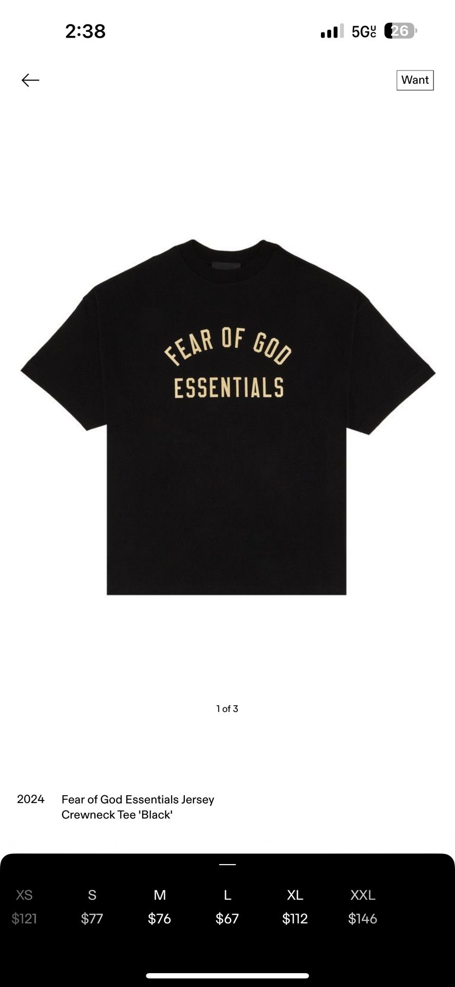 black FOG jersey crewneck tee