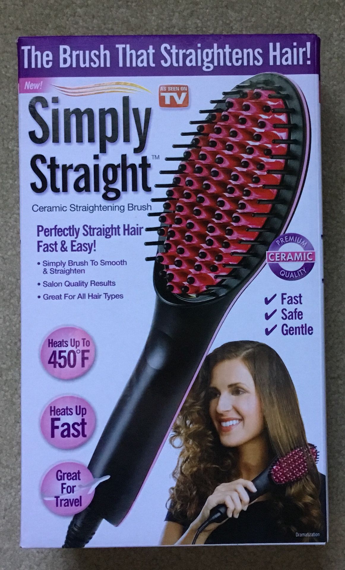 Brand New Simply Straight hair brush straightener